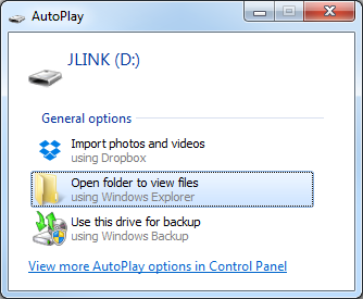 JLINK connected (on Windows)