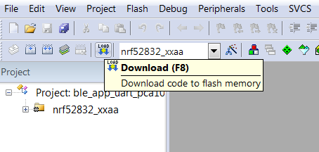 Download code to flash memory