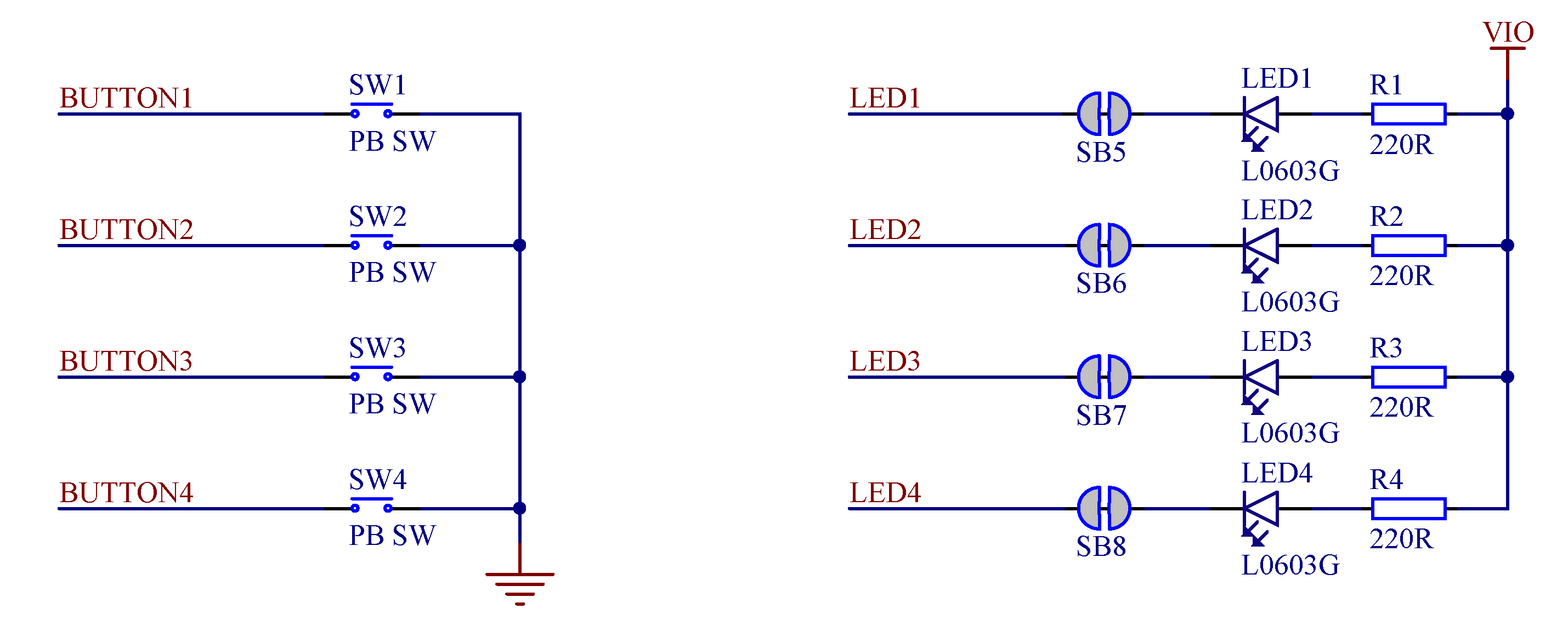 nRF52 PDK button and LED configuration