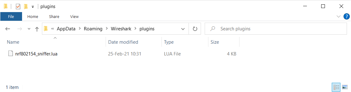 Screenshot showing the contents of the plugins folder on Windows