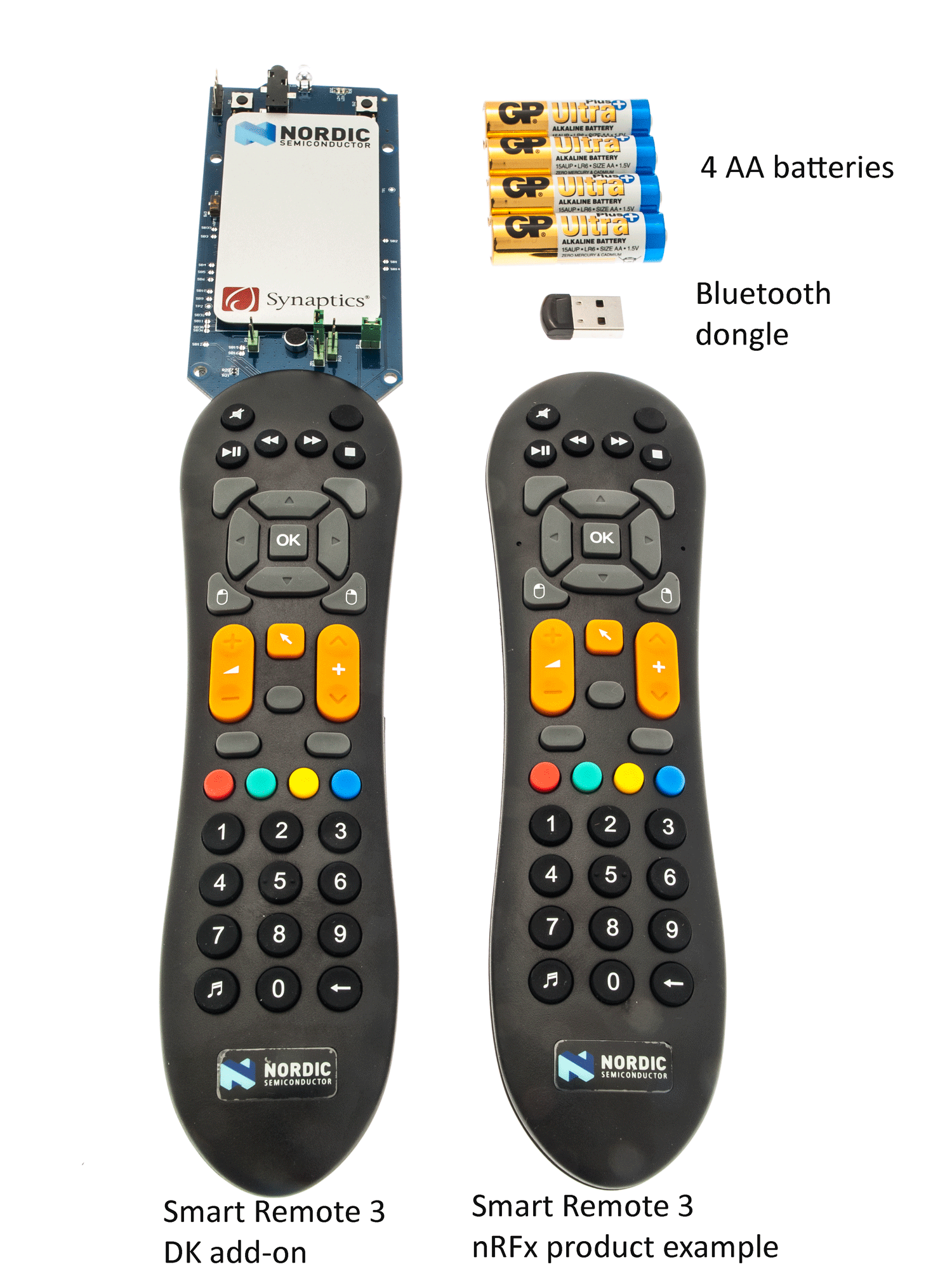 Photo of nRFready Smart Remote 3 reference design hardware