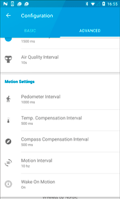 Screenshot Android: Motion settings