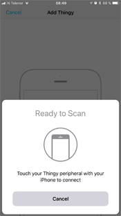 Screenshot iOS: Tap-to-connect